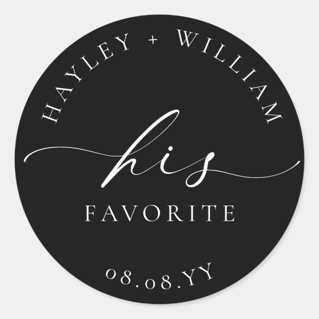 Pegatina Redonda Ellesmere Black Su Favorito (Anverso)