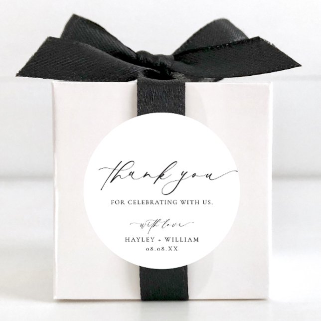 Pegatina Redonda Ellesmere Gracias Favor De La Boda (Ellesmere Thank You Circle Sticker)
