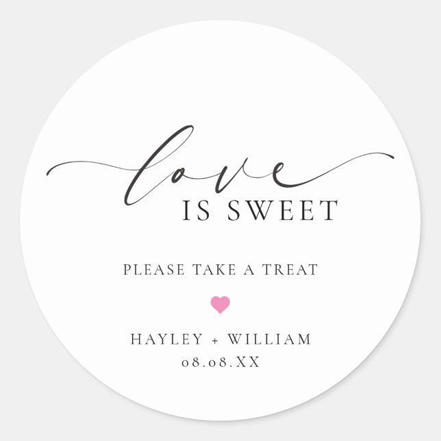 Pegatina Redonda Ellesmere Love is Sweet Wedding Favor (Ellesmere Love Is Sweet Circle Sticker )