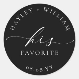 Pegatina Redonda Ellesmere negro su favorito