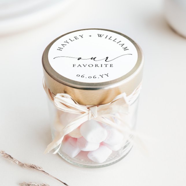 Pegatina Redonda Ellesmere nuestro favorito (Ellesmere Our Favorite Wedding Favors Sticker)