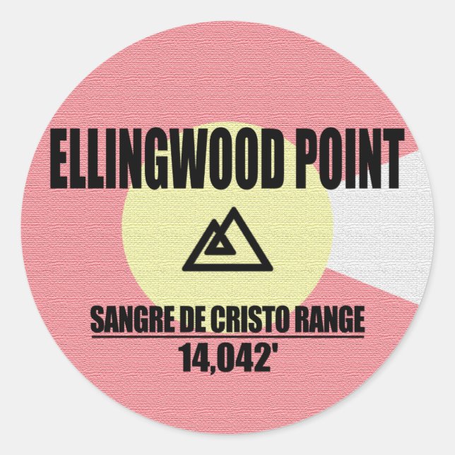 Pegatina Redonda Ellingwood Point (Anverso)