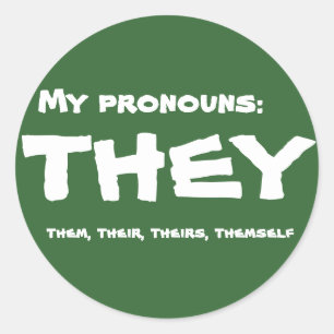 Pegatina Redonda Ellos o el Personalizado Pronoun