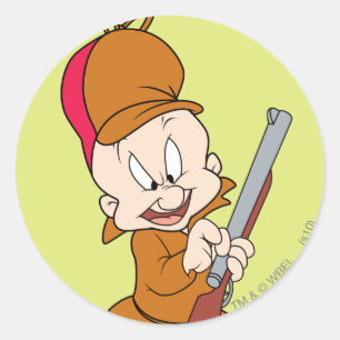 Pegatina Redonda ELMER FUDD™ listo para cazar