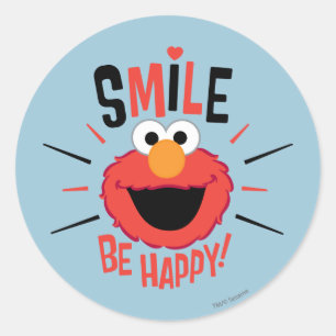 Pegatina Redonda Elmo Happy Smile