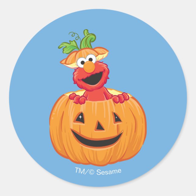 Pegatina Redonda Elmo | Jack-O-Lantern de Halloween (Anverso)