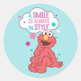 Pegatina Redonda Elmo   La sonrisa siempre está en estilo