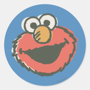 Pegatina Redonda Elmo Retro