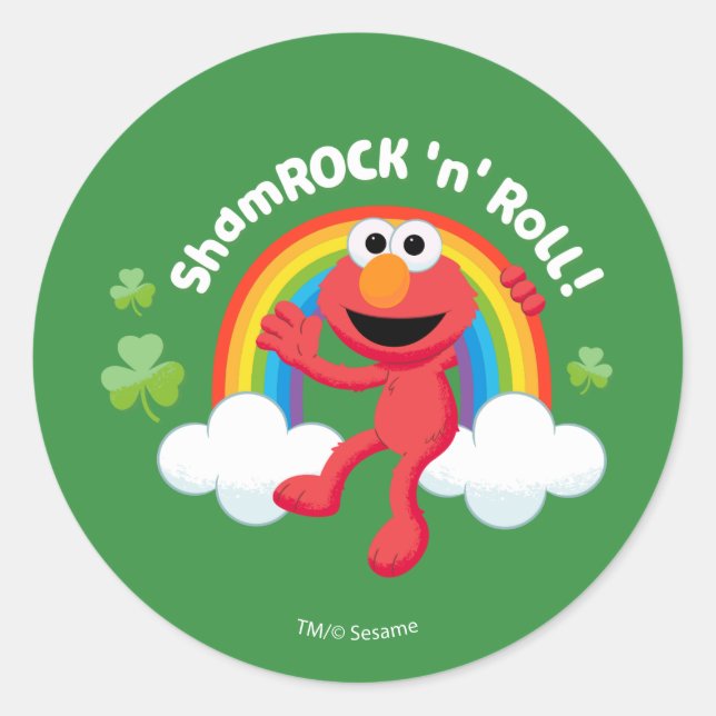 Pegatina Redonda Elmo | Shamrock 'n' Roll Arcoiris (Anverso)