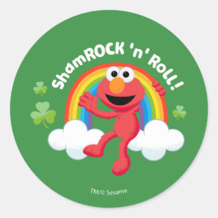Pegatina Redonda Elmo   Shamrock 'n' Roll Arcoiris