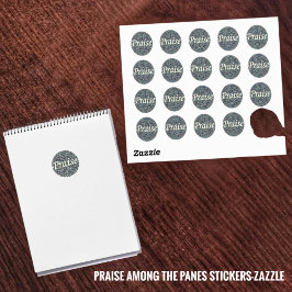 Pegatina Redonda Elogios entre los panes