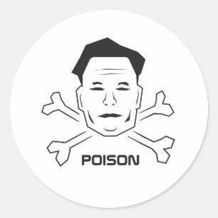 Pegatina Redonda Elon Poison, Anti Elon Musk
