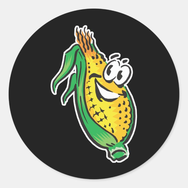 Pegatina Redonda elote con cara feliz (Anverso)