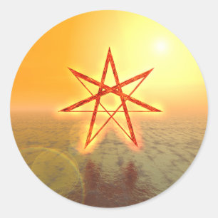 Pegatina Redonda Elven Star 01