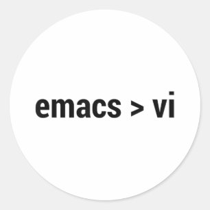 Pegatina Redonda Emacs Mayor Que Vi - Guerra De Llamas Del Editor D