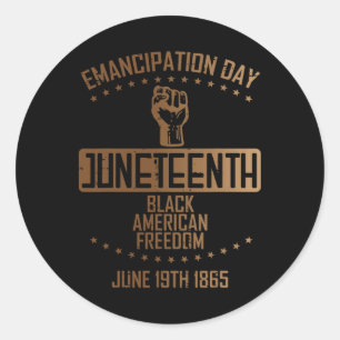 Pegatina Redonda Emancipación 19 de junio de 1865 Hombres Dos