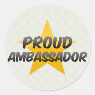 Pegatina Redonda Embajador orgulloso