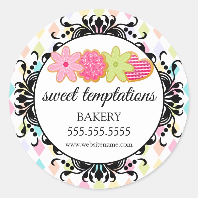 Pegatina Redonda Embalaje de panadería de cocina helada (Anverso)