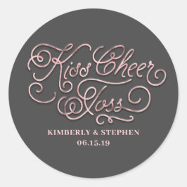 Pegatina Redonda Embalaje de Petales Bodas de Kiss Cheer Toss