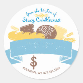 Pegatina Redonda Embalaje de precio de panadería casera para pan pa