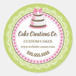Pegatina Redonda Embalaje elegante de pasteles personalizado