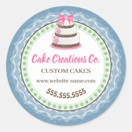 Pegatina Redonda Embalaje elegante de pasteles personalizado