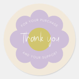 Pegatina Redonda Embalaje Girly Cute Modern Pastel "Gracias"