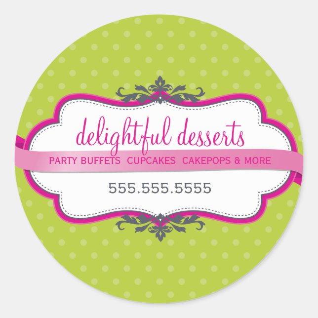 Pegatina Redonda EMBALAJE SELECCIÓN lindo logo elegante color rosa (Anverso)