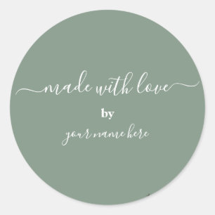 Pegatina Redonda Embalaje simple y elegante hecho a mano
