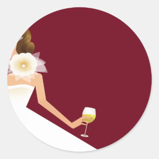 Pegatina Redonda Embalse de sobre de Borgoña