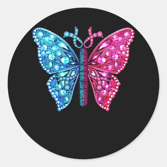 Pegatina Redonda Embarazo Cinta de Avería de Pérdida Infantil (Anverso)