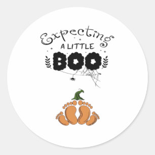 Pegatina Redonda Embarazo de Halloween Mamá para ser Esperando a Li