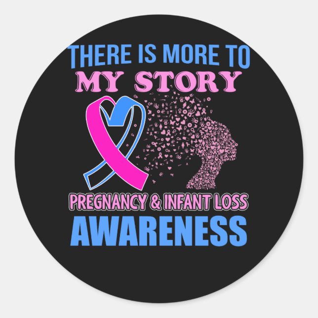 Pegatina Redonda Embarazo Sensibilización sobre la pérdida de niños (Anverso)