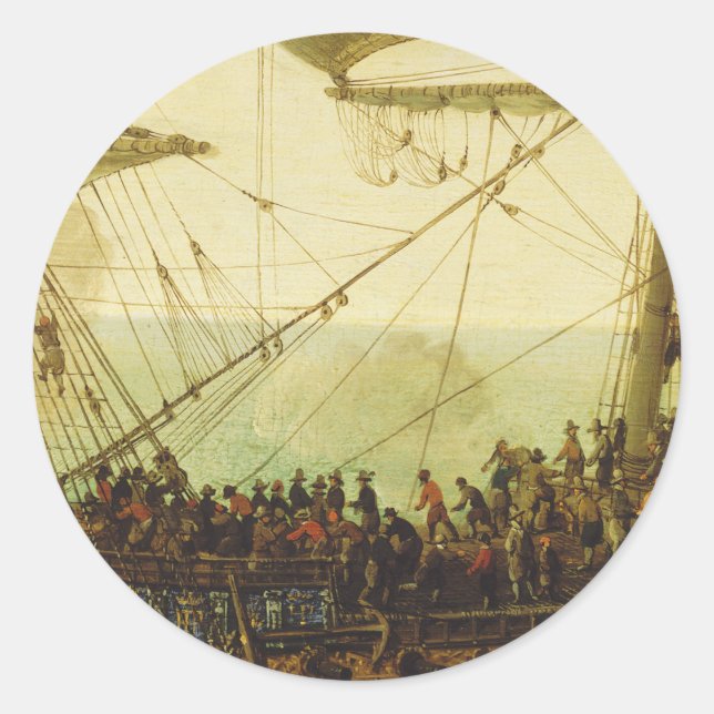 Pegatina Redonda Embarcadura del Palatino Elector (Anverso)