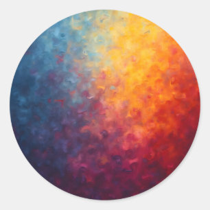 Pegatina Redonda Ember Fade – Arte de Fuego Abstracto Clásico Redon