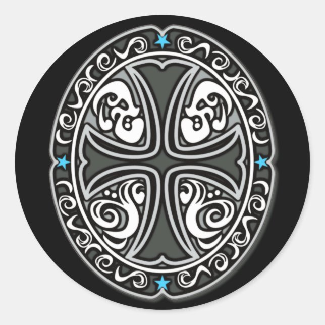 Pegatina Redonda Emblem CROSS (Anverso)