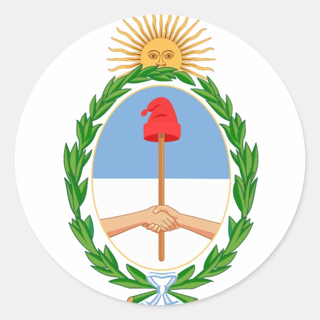 Pegatina Redonda emblema argentino (Anverso)