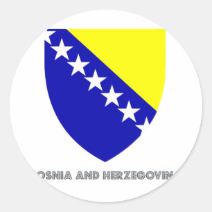Pegatina Redonda Emblema bosnio