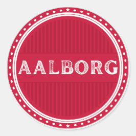Pegatina Redonda Emblema de Aalborg City Pride – Identidad danesa
