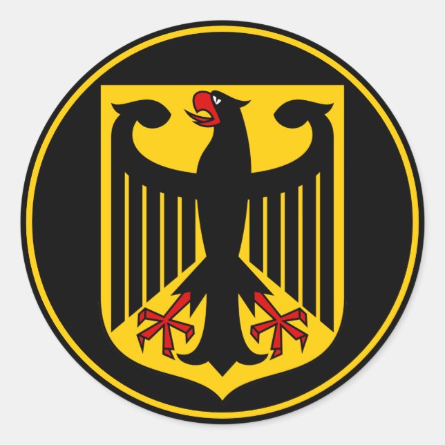 Pegatina Redonda emblema de alemania (Anverso)