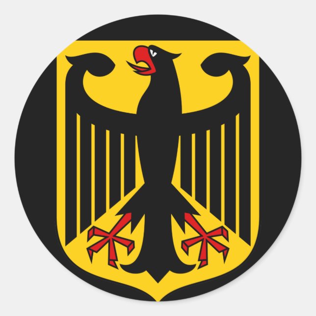 Pegatina Redonda emblema de alemania (Anverso)