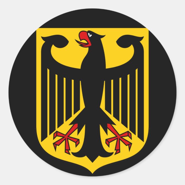 Pegatina Redonda emblema de alemania (Anverso)