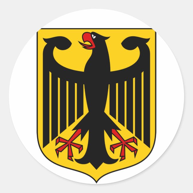 Pegatina Redonda emblema de alemania (Anverso)