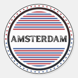 Pegatina Redonda Emblema de Amsterdam City Pride – Identidad holand