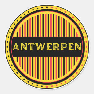 Pegatina Redonda Emblema de Antwerp City Pride – Identidad belga