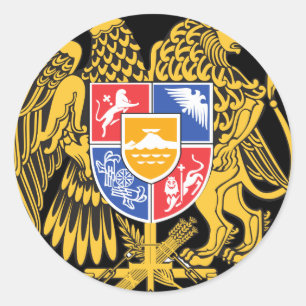 Pegatina Redonda emblema de armenia