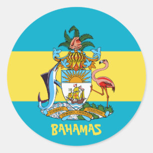 Pegatina Redonda emblema de bahamas