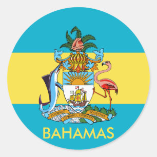 Pegatina Redonda emblema de bahamas