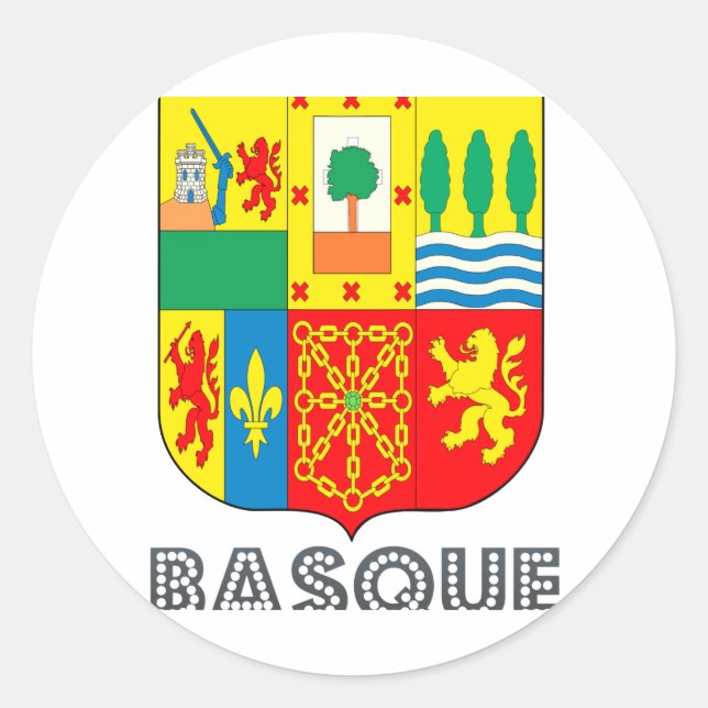 Pegatina Redonda Emblema de Basquan (Anverso)