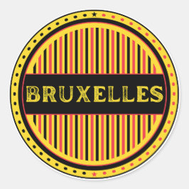 Pegatina Redonda Emblema de Bruxelles City Pride – Identidad Belga